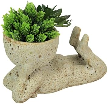 Mayrich Head Planter, 9 Inch Contemplative Muse Cement Sculpture - Image 3