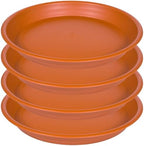 Plant Saucer Pot Tray 14 inch, 4 Packs Plastic Flower Planter Saucers and Drip Trays for Indoors Outdoors, Heavy Durable Plant Plate Water Catcher (Terracotta) by Unknown