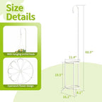 BMOSU Plant Stand with Hooks Indoor Outdoor Corner Tall Plant Stand Heavy-Duty Metal 3-Tier Plant Shelf Holder Rack for Patio Garden Balcony Living Room Bedroom(semicircular White) - Image 7