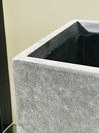 Kante 23.6" H Concrete Rectangle Tall Planter, Large Outdoor/Indoor Planter Pots Lightweight with Drainage for Patio Deck Livingroom (Light Gray) - Image 4