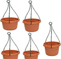 Plastic Hanging Flower Pot 11 inch Terra Cotta 5 Pack by AustinPlanter