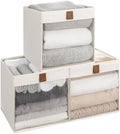 StorageWorks Closet Organizer Bins with Clear Window, Beige, 11x11x11 by StorageWorks