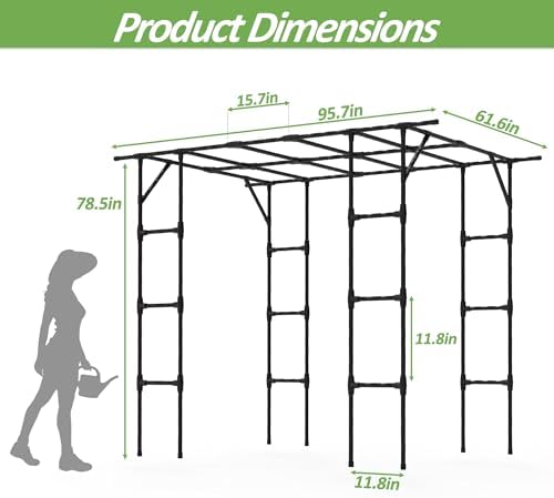 Grape Vine Trellis,Heavy Duty Metal Plant Support Trellis-96L*62W*79H in - Image 2