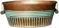 Headwind Vintage Collection 14-Inch Vintage Copper Oval Galvanized Tub with Handles – Metal Beverage Tub & Party Drink Bucket, Galvanized Bucket, Water Trough & Decorative Oval Planter by Robert Allen by Headwind