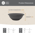 The HC Companies Shallow Planter with Drainage - Contemporary Garden Bowl Planter for Flowers, Herbs & More - Round Succulent Planter Pot for Indoors and Outdoors (15.5" Cottage Stone, Pack of 1) - Image 5