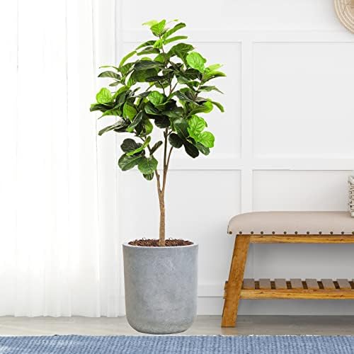 Round Concrete Planter Pot, Large Cement Planter Containers with Drainage Hole for Indoor Plants & Outdoor,12.3" H, Slate Gray - Image 6