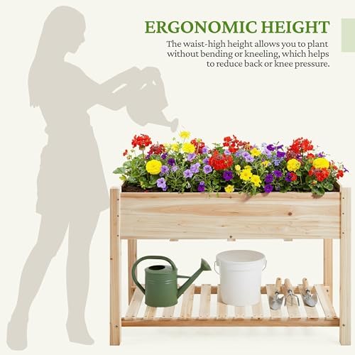 Yaheetech 47" Raised Garden Bed with Legs, Wooden Planter Box, 1Pcs - Image 4