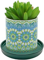 Yukfona Ceramic Plant Saucer Tray 1 Pcs 12 Inch Green, 12.5" OD x11.9 ID x1.6 Deep| Fits Flower pots Bottom≤ 11.9", Heavy Duty Glazed Round Planter Drip with Catch Basin for Indoor Outdoor Plants - Image 6