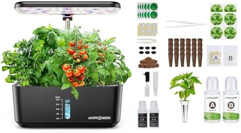 Ahopegarden Indoor Garden Hydroponics Growing System 10 Pods & 52PCS Hydroponics Pods Kit by Ahopegarden