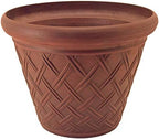 PSW Pot Collection Basket Weave Planter Pot for Indoor and Outdoor Plants and Gardens, Terra Cotta Color, 18 by 14-Inch (Pack of 4) - Image 2