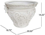 Great Deal Furniture Noble House Largo Outdoor Garden Urn Planter Pot in Antique White - Image 7