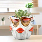 TOZLU Abstract Face Head Planter Picasso Colorful Art Resin Flower Pot - Image 6