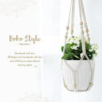 Mkono Macrame Plant Hanger Indoor Hanging Planter and Ceiling Hooks, Indoor Outdoor Boho Home DecorCeiling Hooks - Image 7