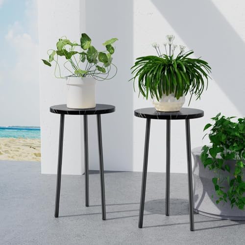 Plant Stand Indoor 2 Pack: Tall Plant Stand 20 Inch Convertible Multi-purpose Flowers Holder - Small Round Side End Table Mid Century Modern Decor - Plant Table for Home Decor - Image 7