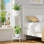 IBUYKE 30 Inch Tall Plant Stand Indoor, 2 Tier Flower Stand, White TMJ074W - Image 7