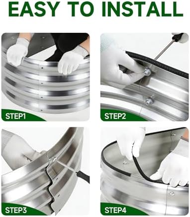 Galvanized Steel Raised Garden Bed Kit, Oval Metal Planter Box for Outdoor Plants Vegetables, Flowers, Herbs (6x3x1 Silver) - Image 6