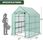 Nova Microdermabrasion Walk-in Greenhouse for Outdoors, 57 x 57 x 77 inch, Portable PE Cover Greenhouse with Anchors and Ropes Indoor Outdoor-3 Tier 8 Wired Shelves Plant Gardening Hot House - Image 6