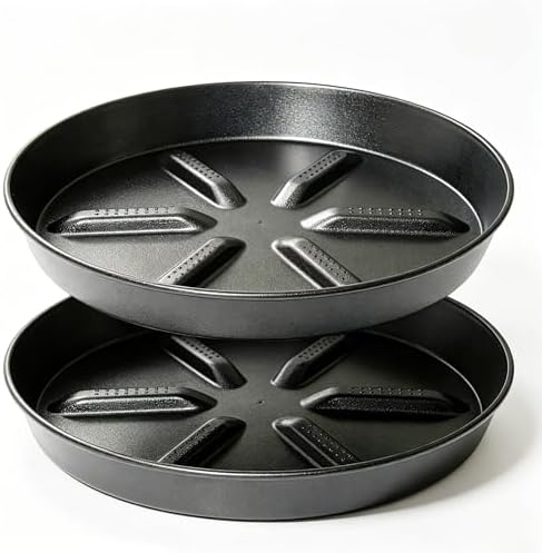 NIMYAU Plant Saucer 17 Inch 2 Pack, Raised Center for Optimal Drainage Plant Saucers, Durable Plastic Drip Tray for Large Indoor & Outdoor Plants by NIMYAU