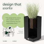 Veradek Block Series Pedestal Planter - Tall Rectangular Outdoor Planter - Image 5