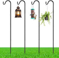4 Pcs 60 Inch Shepherds Hook for Outdoor Adjustable Bird Feeder Pole by Yetene