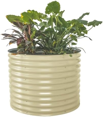 Vego garden 32" Tall 42" Round Raised Garden Bed Raised Bed Planter Box for Vegetables Flowers Patio-Pearl White by Unknown