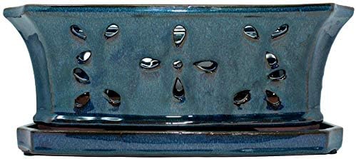 8 x 13 inch Ceramic Planter - Window Box (Teal Jade) by rePotme