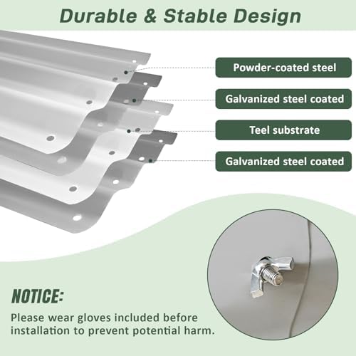 Garden Raised Garden Bed Kits, 4×2×1 FT Metal Raised Planter Bed for Vegetables Flowers Ground Planter Box-Modern, Metal Planter Box for Vegetables, Flowers, Herbs, 2 Pack, Classic Silver - Image 5