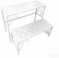 2 Tier Metal Plant Stand, Ladder Flower Pot Holder Plant Stands, Stackable Heavy Duty Tall Plant Shelf Flower Pot Holder for Patio Garden Corner Balcony Living Room (2 Tier H24.4 In-White) by Unknown