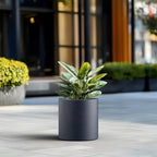 Kante 12.6" Cone-Style Concrete Planter, Round Garden Pot with Drainage System for Indoor Outdoor Use, Suitable for Flower, Trees, Succulents, Charcoal - Image 4