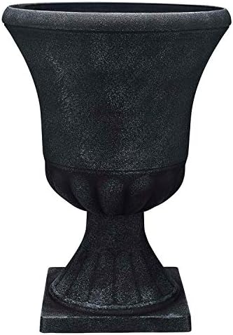 Southern Patio Winston Urn Planter with Removable Base, Matte Black, 21 in by SouthernPatio