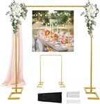 8.2FT Square Wedding Arch Backdrop Stand Adjustable,Garden Trellis by DEVISEFUN