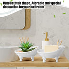 Gejoy 8 Pcs Mini Ceramic Bathtub Planter Pot, 5.6" Succulent Soap Dish - Image 5