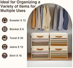 Homsorout Large Storage Bins with Lids - 4 Pack Foldable Decorative Organizers with Clear Windows & Handles, Cube Storage Organizers for Clothes, Blankets, Sweaters, Sheets, Beige - Image 6