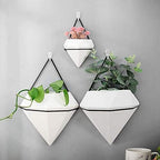 Ceramic Flower Pot Innovative Artificial Fleshy Flower Hanging Container Planter Pot Geometric Glass Wall Decor Container Geramic Vase Flowerpot-L - Image 5