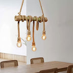Arturesthome 4 Heads Hemp Rope Bamboo Pendant Light for Restaurant Cafe - Image 2