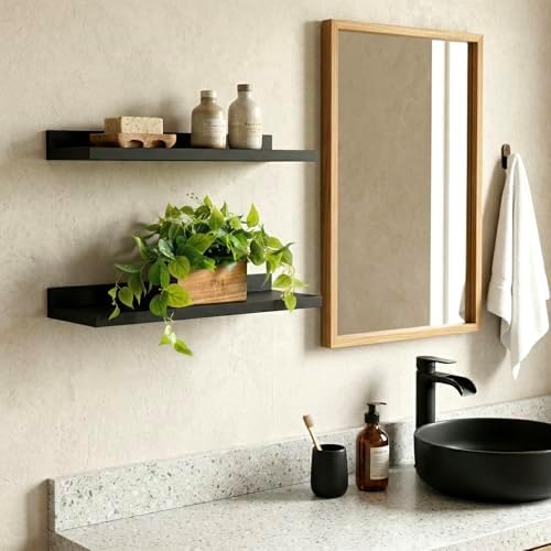 MyGift Artificial Pothos Plant, Acacia Wood Planter Box, Faux Greenery - Image 3