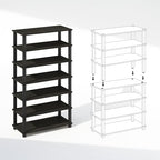 Furinno Turn-N-Tube Storage Shelves Set of 2, 4-Tier Stackable Standing Shelf, Open Corner Shelf, for Organization and Storage, Living Room, Garage, Home Office, Espresso - Image 4