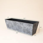 LA JOLIE MUSE Window Boxes Planters, Rectangular Plastic Planter for Indoor and Outdoor, Minimalist Chic Trapezoid-Shaped Succulent Planter, Rock Gray, Set of 2, 21.7 x 6 x 5.8 inches - Image 6