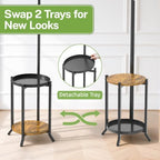 iDavosic.ly Hanging Plant Stand Indoor, 2 Tier, 60 In Tall, Black & Brown - Image 6