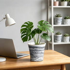 6 Inch Marble Resin Plant Pot with Drainage Hole cone Decor Flower Planter - Image 4