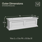 Mayne Fairfield 36in Self-Watering Rectangular Window Box Planter, White - Image 6