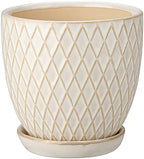 Oairse 4 inches Ceramic Planter Pots 3 Set of Small Round Flower Pots with Drainage Hole and Ceramic Tray for Succulents Cactus Indoor Outdoor Garden Home Windowsill - Image 5
