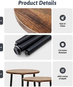GENTINGBRO plant stand indoor 2 pack wood grain plant table mid century - Image 5