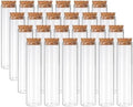 PATIKIL 60ml Test Tubes, 24pcs 4.72x1.18 Glass Clear Flat Bottom Test Tube Containers with Cork Stopper for Bead Party Candy Bath Salt Storage Scientific Experiment Plant Propagation by PATIKIL