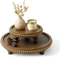 EOSAHR Round 2-Piece Display Risers, Farmhouse Display Stand, Brown by EOSAHR