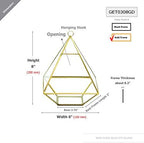 WGV Hanging Geometric Planter Terrarium Bulk Width 6" Height 8" Clear Glass Gold Frame DIY Succulent air Plant Miniature Fairy Garden Windowsill Decor Raised Pyramid 6 Pieces - Image 2