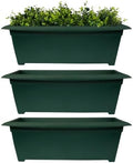 Bloem Dayton 27" Wide Recycled Plastic Planter Box, Turtle Green, 3-Pack by Bloem