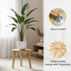 Delma Wood Plant Stands 3-Pack Indoor, Plant Stool, Light Brown - Image 2