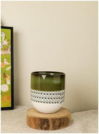 Garden Pots Ceramic Plant Pot Modern Planter with Geometric Pattern Indoor Outdoor Flower with Drainage Hole Decorative Planter - Image 3