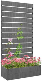 Outsunny Raised Garden Bed with Trellis, 35.75" x 15" x 70.75", Dark Gray by Outsunny